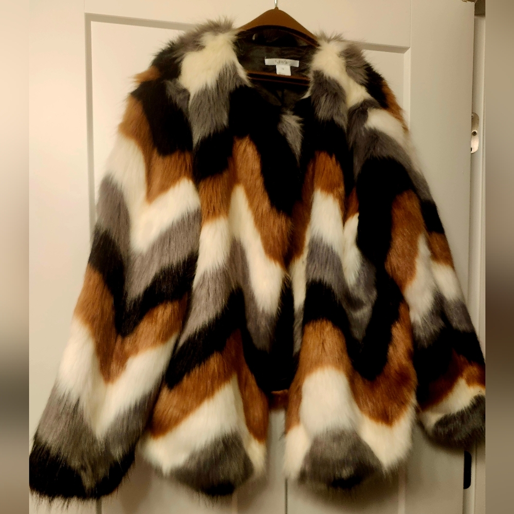 K Jordan Multicolor Faux Fur Jacket